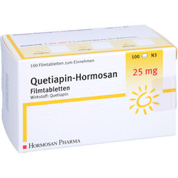 Abbildung: Quetiapin Hormosan 25 mg Filmtabletten 100 St, Filmtabletten PZN 09294517