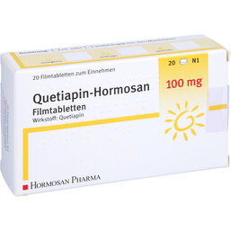 Abbildung: Quetiapin Hormosan 100 mg Filmtabletten 20 St, Filmtabletten PZN 09294523