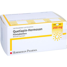 Abbildung: Quetiapin Hormosan 200 mg Filmtabletten 100 St, Filmtabletten PZN 09294598