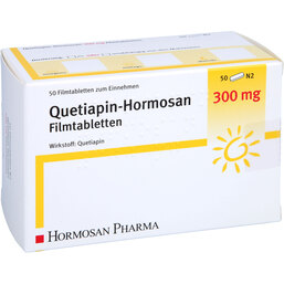 Abbildung: Quetiapin Hormosan 300 mg Filmtabletten 50 St, Filmtabletten PZN 09294612