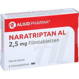 Abbildung: Naratriptan AL 2,5 mg Filmtabletten 6 St, Filmtabletten PZN 09296982