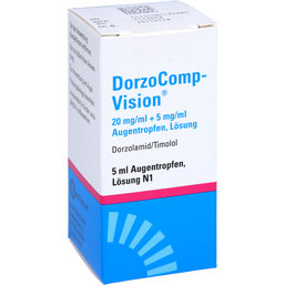Abbildung: Dorzocomp Vision 20 mg / ml + 5 mg / ml Augentropfen 5 ml, Augentropfen PZN 09297237