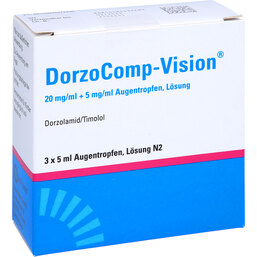 Abbildung: Dorzocomp Vision 20 mg / ml + 5 mg / ml Augentropfen 3X5 ml, Augentropfen PZN 09297243