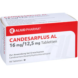 Abbildung: Candesarplus AL 16 mg / 12,5 mg Tabletten 98 St, Tabletten PZN 09297680
