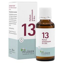 Abbildung: Biochemie Pflüger 13 Kalium arsenic.D 6 Tropfen Tropfen, 30 ml PZN 09298478