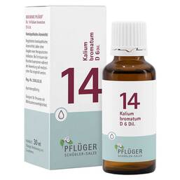 Abbildung: Biochemie Pflüger 14 Kalium bromat.D 6 Tropfen Tropfen, 30 ml PZN 09298484