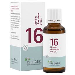 Abbildung: Biochemie Pflüger 16 Lithium chloratum D 6 Tropfen Tropfen, 30 ml PZN 09298538