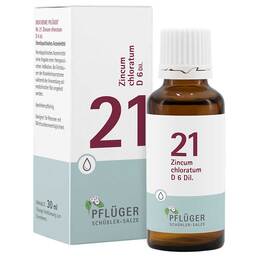 Abbildung: Biochemie Pflüger 21 Zincum chloratum D 6 Tropfen Tropfen, 30 ml PZN 09298685