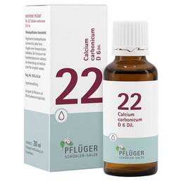 Abbildung: Biochemie Pflüger 22 Calcium carbon.D 6 Tropfen Tropfen, 30 ml PZN 09298691