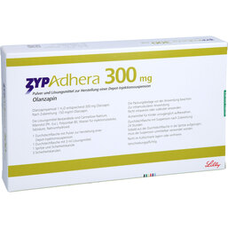 Abbildung: Zypadhera 300 mg Pulver + Lösung z.Her.e.Depot-Injektionssuspension 1 P, Trockensubstanz mit Lösun PZN 09300206