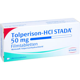 Abbildung: Tolperison HCL STADA 50 mg Filmtabletten 20 St, Filmtabletten PZN 09301909