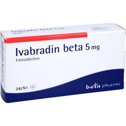 Abbildung: Ivabradin beta 5 mg Filmtabletten 28 St, Filmtabletten PZN 09305221