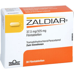 Abbildung: Zaldiar 37,5 mg / 325 mg Filmtabletten 30 St, Filmtabletten PZN 09307177