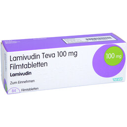 Abbildung: Lamivudin Teva 100 mg Filmtabletten 84 St, Filmtabletten PZN 09318927