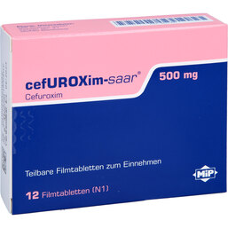 Abbildung: Cefuroxim-saar 500 mg Filmtabletten 12 St, Filmtabletten PZN 09321450
