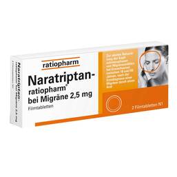 Abbildung: Naratriptan ratiopharm bei Migräne Filmtabletten Filmtabletten, 2 St PZN 09321616