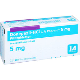 Abbildung: Donepezil HCL 1A Pharma 5 mg Filmtabletten 28 St, Filmtabletten PZN 09322219