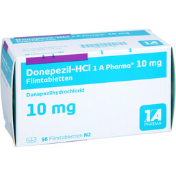 Abbildung: Donepezil HCL 1A Pharma 10 mg Filmtabletten 56 St, Filmtabletten PZN 09322254