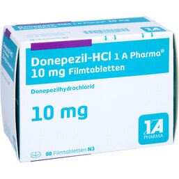 Abbildung: Donepezil HCL 1A Pharma 10 mg Filmtabletten 98 St, Filmtabletten PZN 09322260