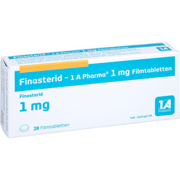 Abbildung: Finasterid 1A Pharma 1 mg Filmtabletten 28 St, Filmtabletten PZN 09322343