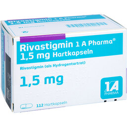 Abbildung: Rivastigmin 1A Pharma 1,5 mg Hartkapseln 112 St, Hartkapseln PZN 09322604