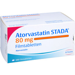 Abbildung: Atorvastatin STADA 80 mg Filmtabletten 100 St, Filmtabletten PZN 09327702