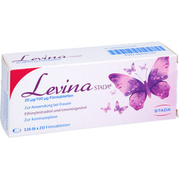 Abbildung: Levina STADA 20 µg / 100 µg Filmtabletten 6X21 St, Filmtabletten PZN 09335334
