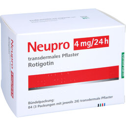 Abbildung: Neupro 4 mg / 24 h transdermale Pflaster 84 St, Pflaster transdermal PZN 09338143