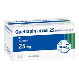 Abbildung: Quetiapin Hexal 25 mg Filmtabletten 20 St, Filmtabletten PZN 09339102