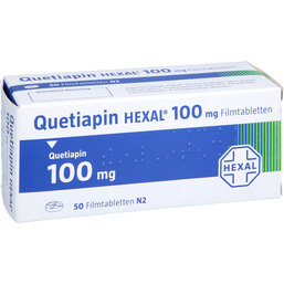 Abbildung: Quetiapin Hexal 100 mg Filmtabletten 50 St, Filmtabletten PZN 09339177