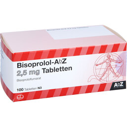 Abbildung: Bisoprolol AbZ 2,5 mg Tabletten 100 St, Tabletten PZN 09339361