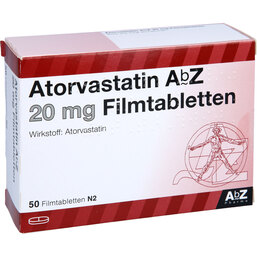 Abbildung: Atorvastatin AbZ 20 mg Filmtabletten 50 St, Filmtabletten PZN 09374877