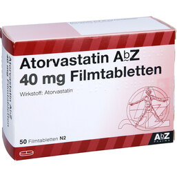 Abbildung: Atorvastatin AbZ 40 mg Filmtabletten 50 St, Filmtabletten PZN 09374914