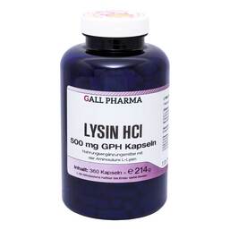 Abbildung: Lysin HCL 500 mg GPH Kapseln Kapseln, 360 St PZN 09377657