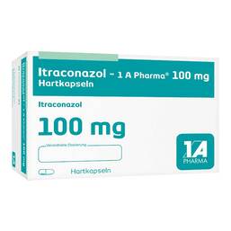 Abbildung: Itraconazol 1A Pharma 100 mg Hartkapseln 28 St, Hartkapseln PZN 09384166