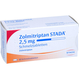 Abbildung: Zolmitriptan STADA 2,5 mg Schmelztabletten 12 St, Schmelztabletten PZN 09389689