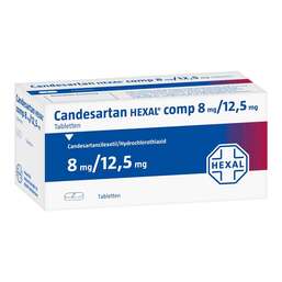Abbildung: Candesartan Hexal comp 8 mg / 12,5 mg Tabletten 98 St, Tabletten PZN 09390706