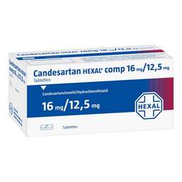 Abbildung: Candesartan Hexal comp 16 mg / 12,5 mg Tabletten 56 St, Tabletten PZN 09390729