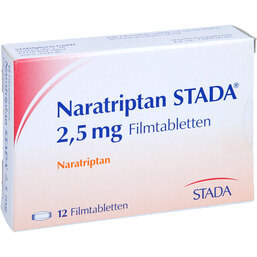 Abbildung: Naratriptan STADA 2,5 mg Filmtabletten 12 St, Filmtabletten PZN 09391924