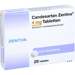 Abbildung: Candesartan Zentiva 4 mg Tabletten 28 St, Tabletten PZN 09392177