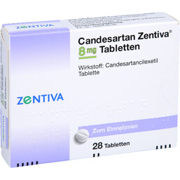 Abbildung: Candesartan Zentiva 8 mg Tabletten 28 St, Tabletten PZN 09392214
