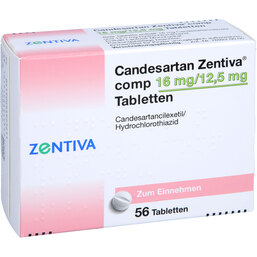 Abbildung: Candesartan Zentiva comp 16 mg / 12,5 mg Tabletten 56 St, Tabletten PZN 09392361