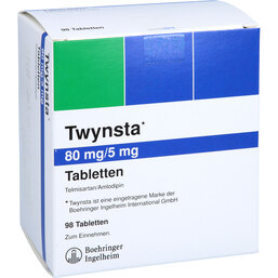 Abbildung: Twynsta 80 mg / 5 mg Tabletten 98 St, Tabletten PZN 09404265