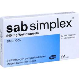 Abbildung: Sab simplex 240 mg Weichkapseln 20 St, Weichkapseln PZN 09422553