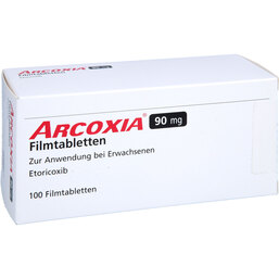 Abbildung: Arcoxia 90 mg Filmtabletten 100 St, Filmtabletten PZN 09423707