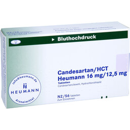 Abbildung: Candesartan / HCT Heumann 16 mg / 12,5 mg Tabletten 56 St, Tabletten PZN 09424612