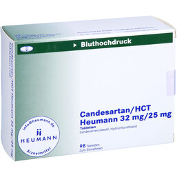 Abbildung: Candesartan / HCT Heumann 32 mg / 25 mg Tabletten 98 St, Tabletten PZN 09424687