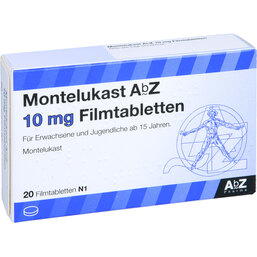 Abbildung: Montelukast AbZ 10 mg Filmtabletten 20 St, Filmtabletten PZN 09434616