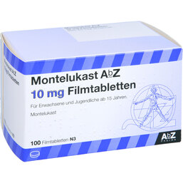 Abbildung: Montelukast AbZ 10 mg Filmtabletten 100 St, Filmtabletten PZN 09434639
