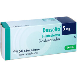 Abbildung: Dasselta 5 mg Filmtabletten 50 St, Filmtabletten PZN 09435171